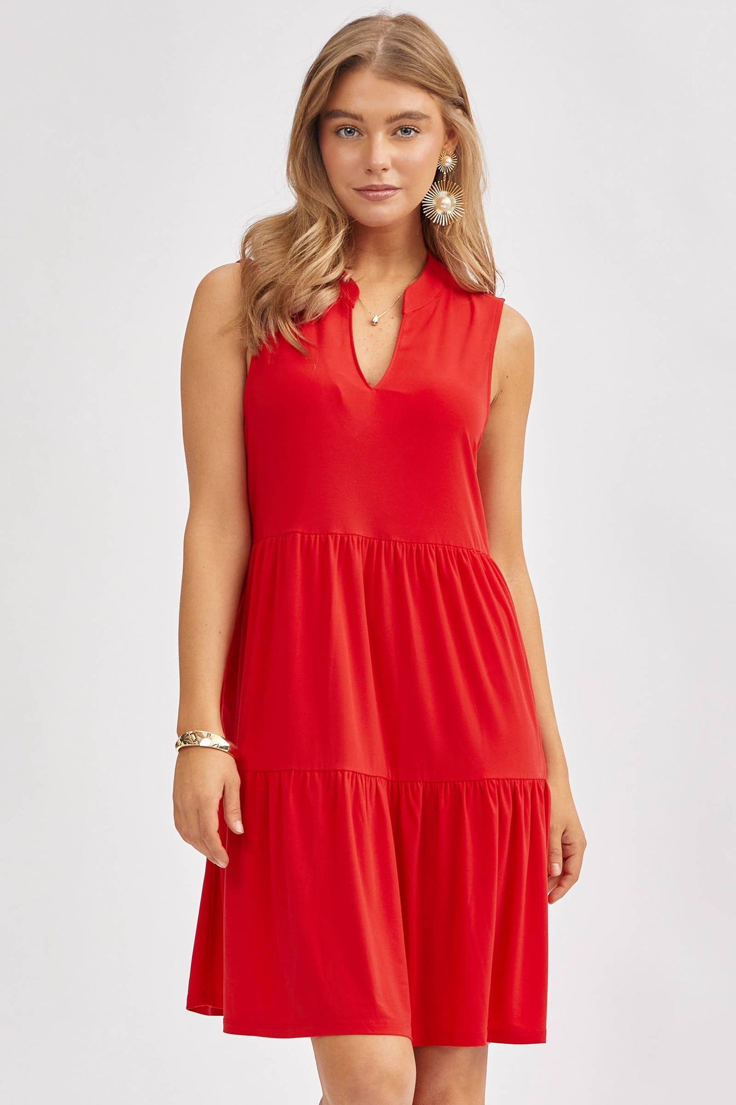 Dear Scarlett - Three-Tier A-Line Flowy Dress in LILAC