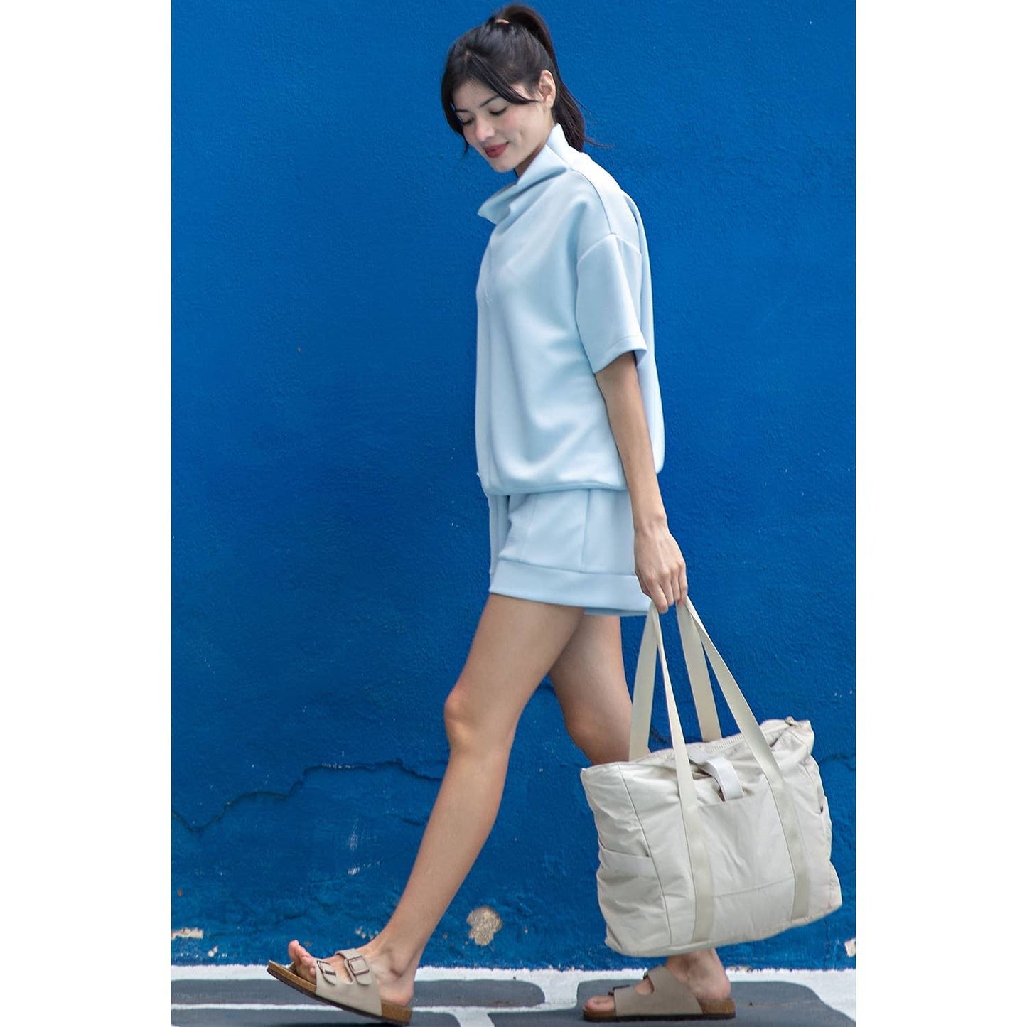 MODAL POLY SPAN SCUBA PLEAT CASUAL SHORT