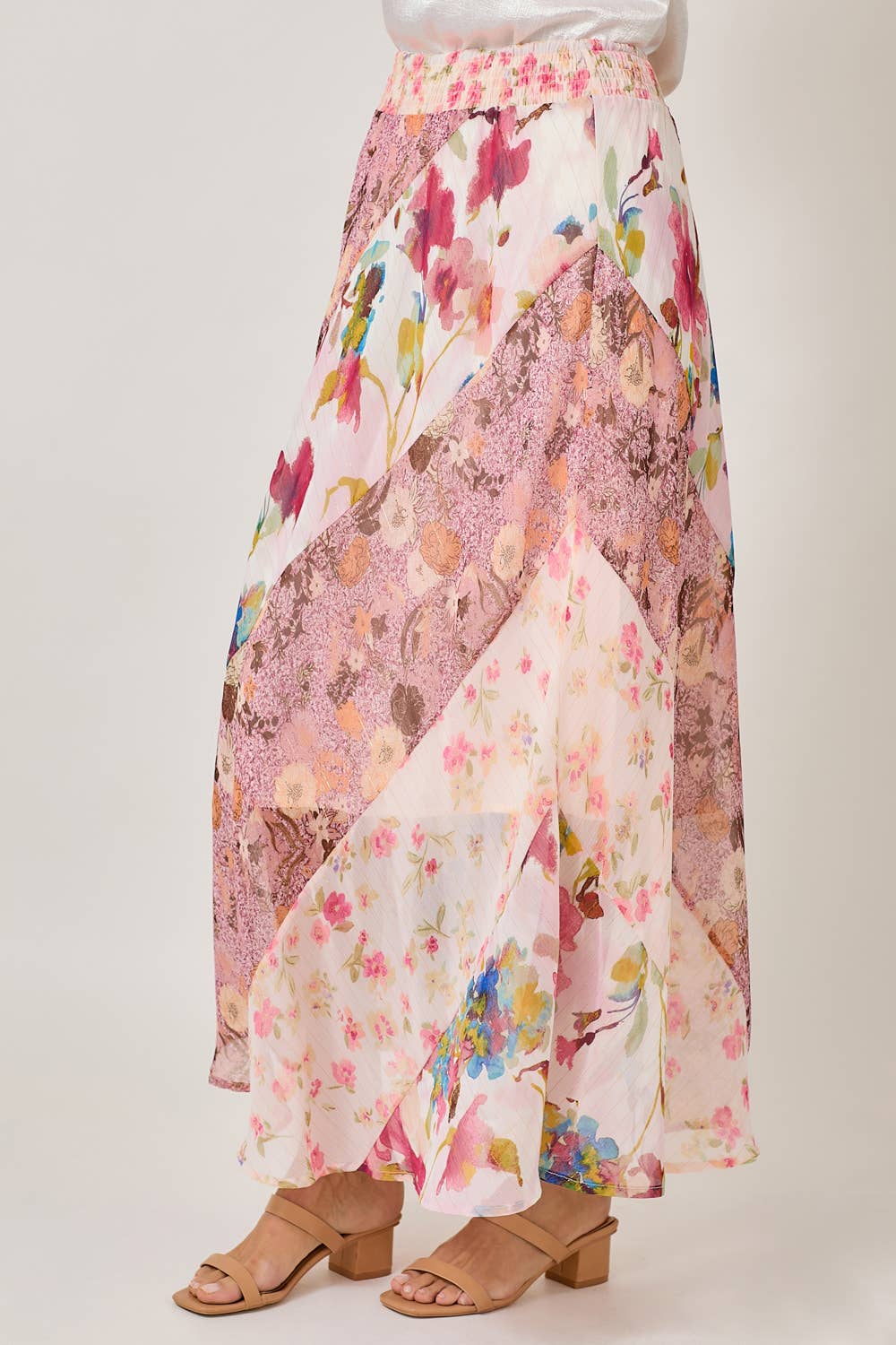 Mystree - Mixed Print Skirt: Rose Mix