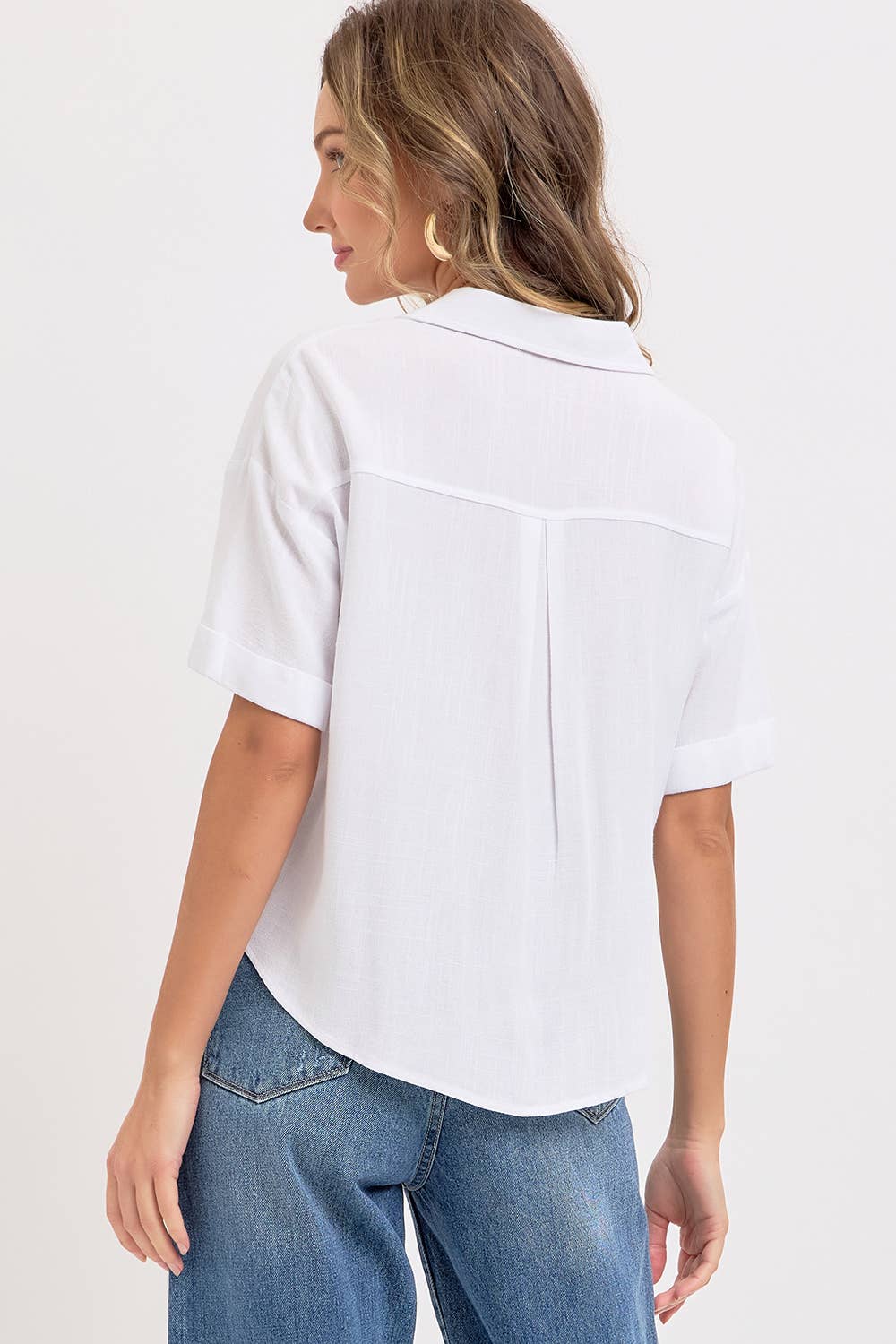 LINEN BLEND CASUAL BUTTON DOWN SHIRT