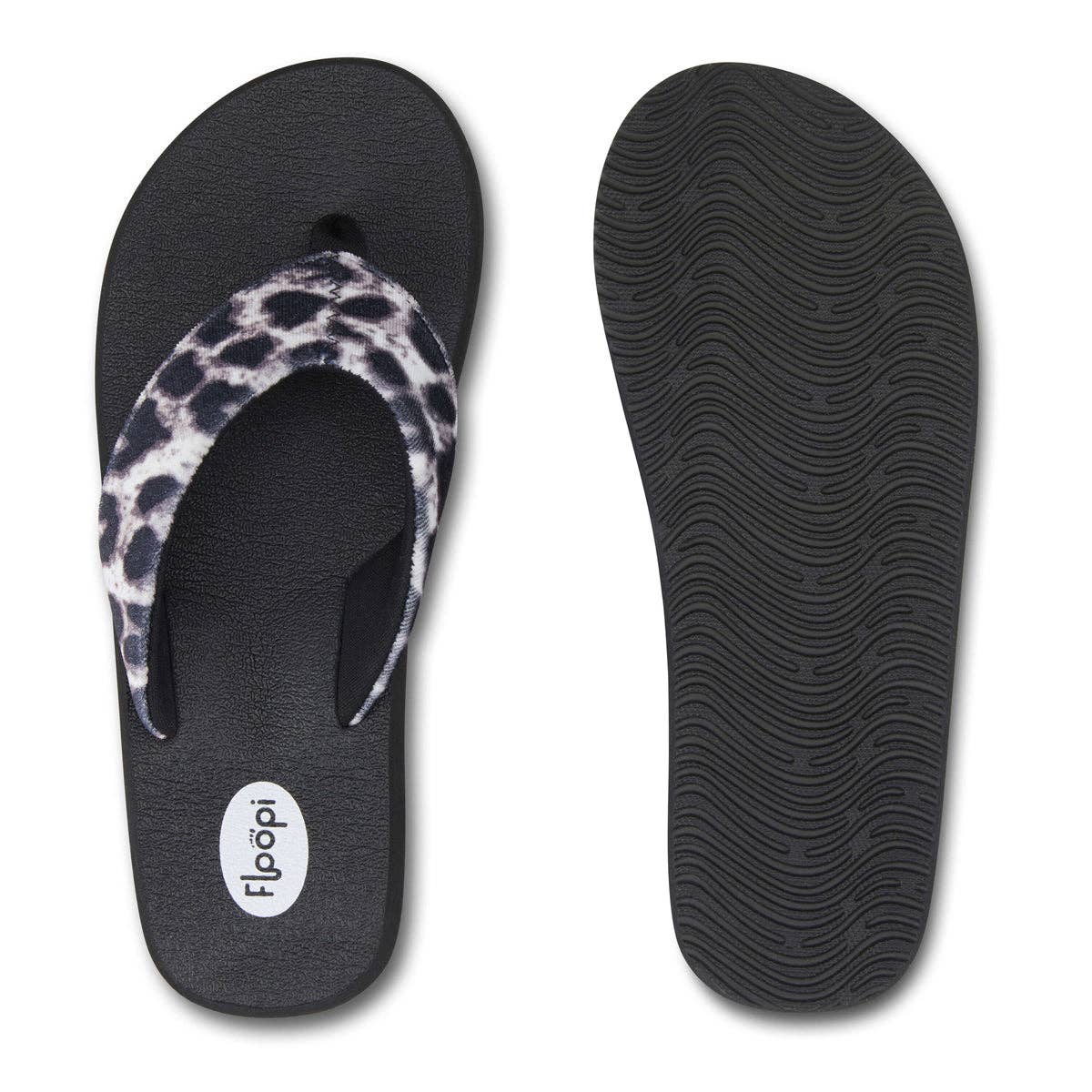 Floopi - Women's Ella Yoga Mat Animal Print Velour Flip Flop