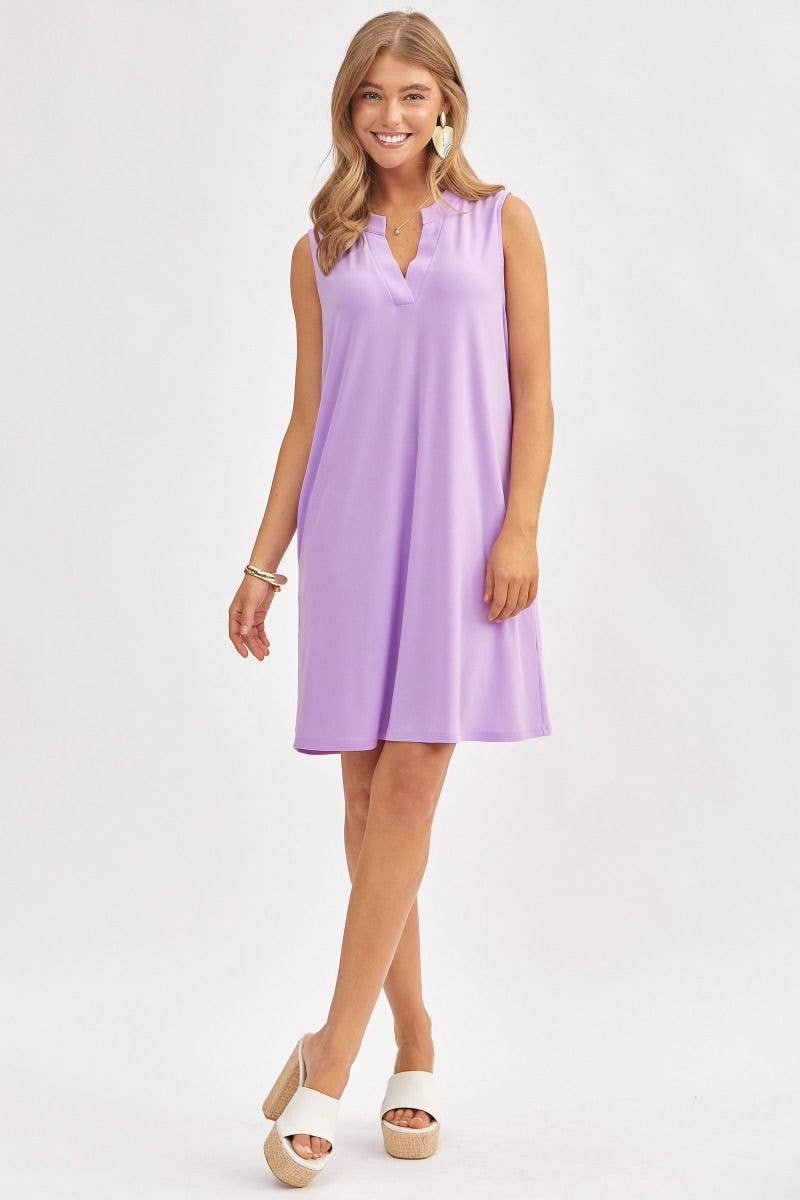 Dear Scarlett - Elegant Solid Colored Dress in MAGENTA
