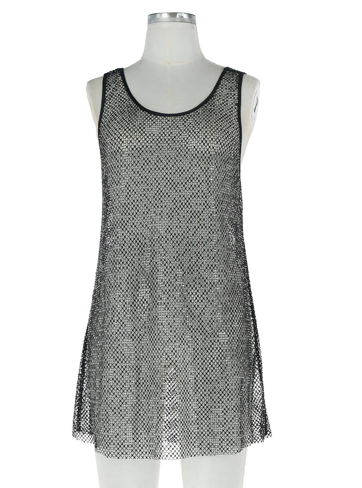 Current Air - Rhinestone Sleeveless Cami Dress: Black