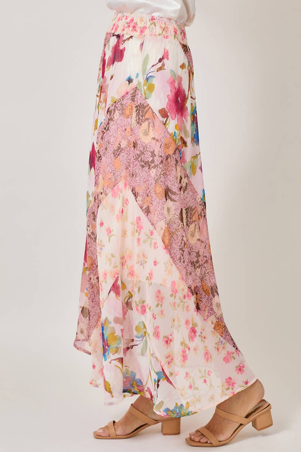 Mystree - Mixed Print Skirt: Rose Mix