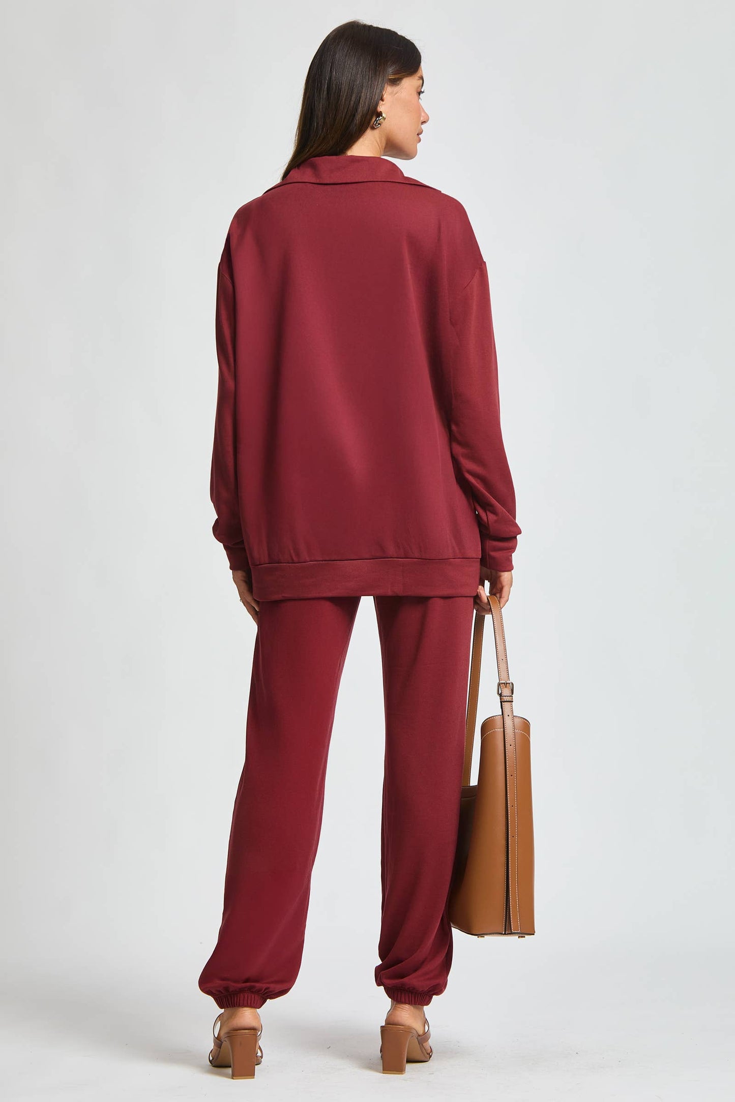 Dear Scarlett - 2-Piece French Terry Set TRVSET in CABERNET