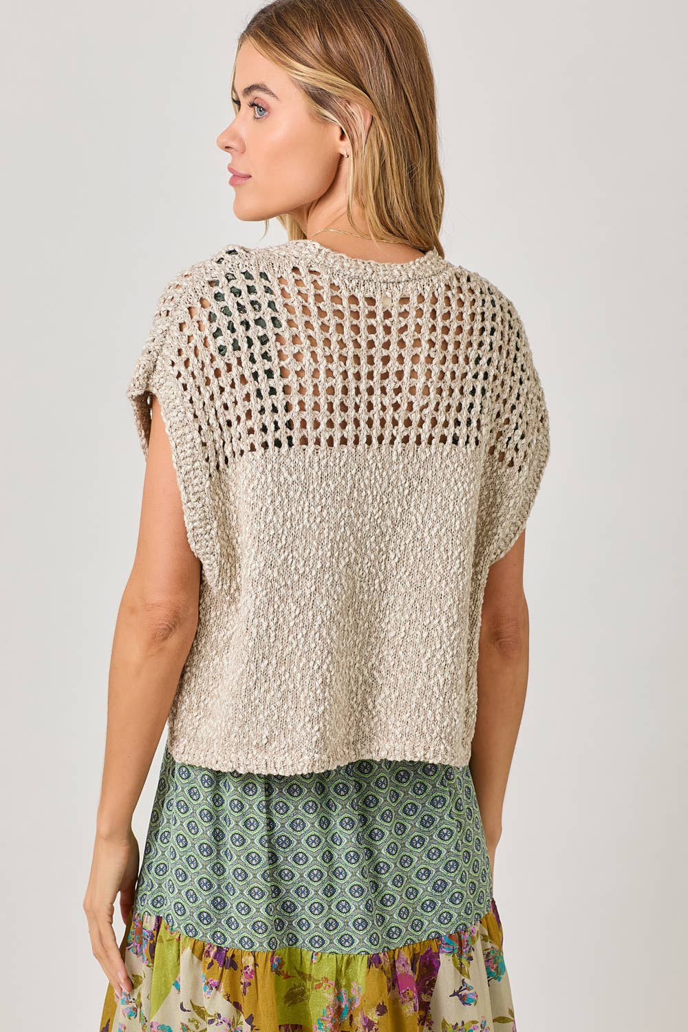 Mystree - Open Front Knit Cardigan: Oatmeal