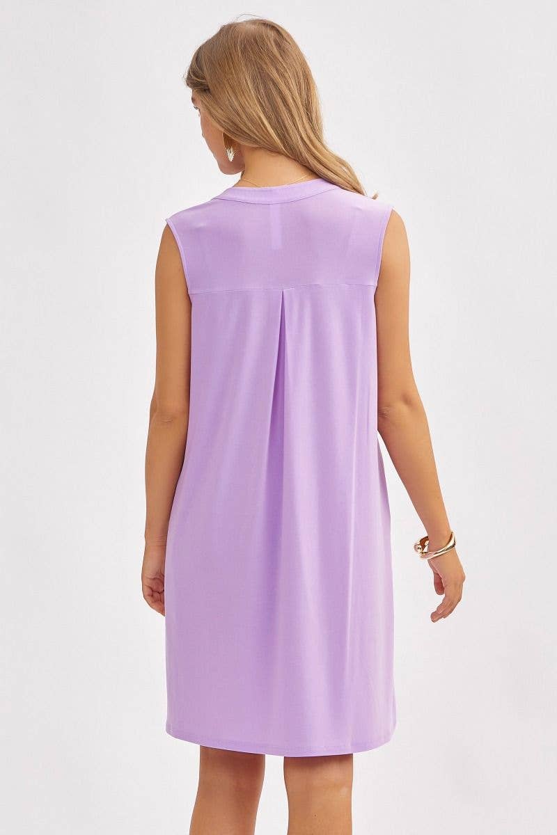 Dear Scarlett - Elegant Solid Colored Dress in MAGENTA