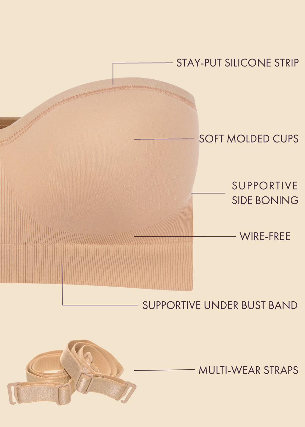 Yummie - Peyton Contour Strapless Convertible Bra: Black