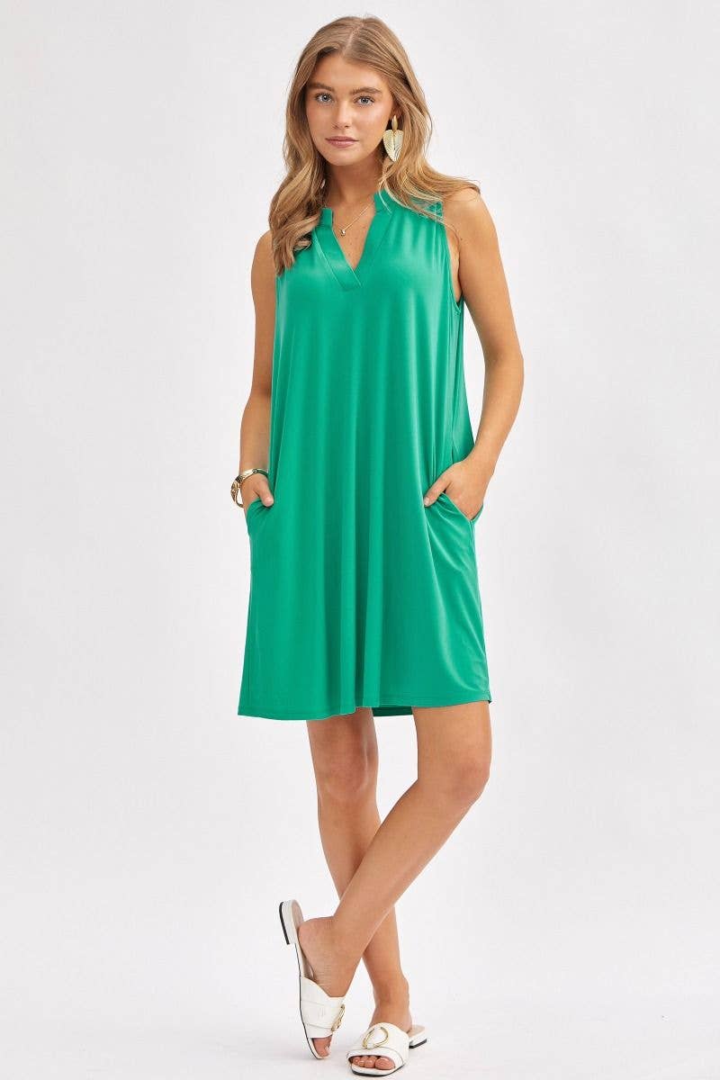 Dear Scarlett - Elegant Solid Colored Dress in MAGENTA