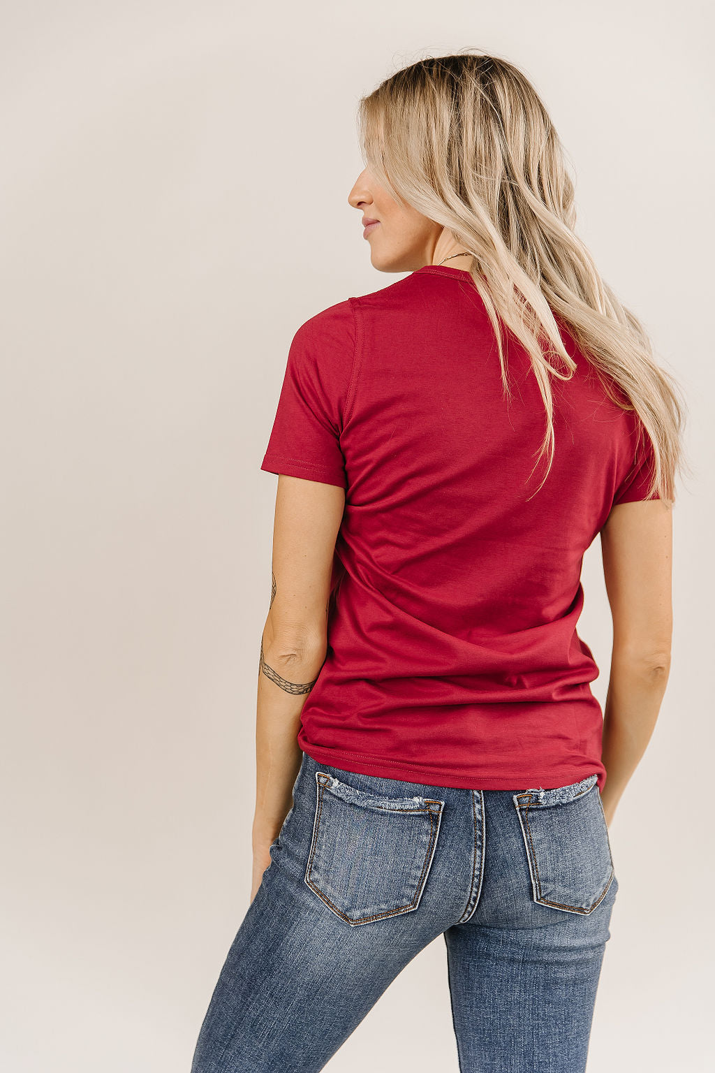 ONLINE ONLY! Ampersand Avenue Crew Neck Lulu Tee - Burgundy
