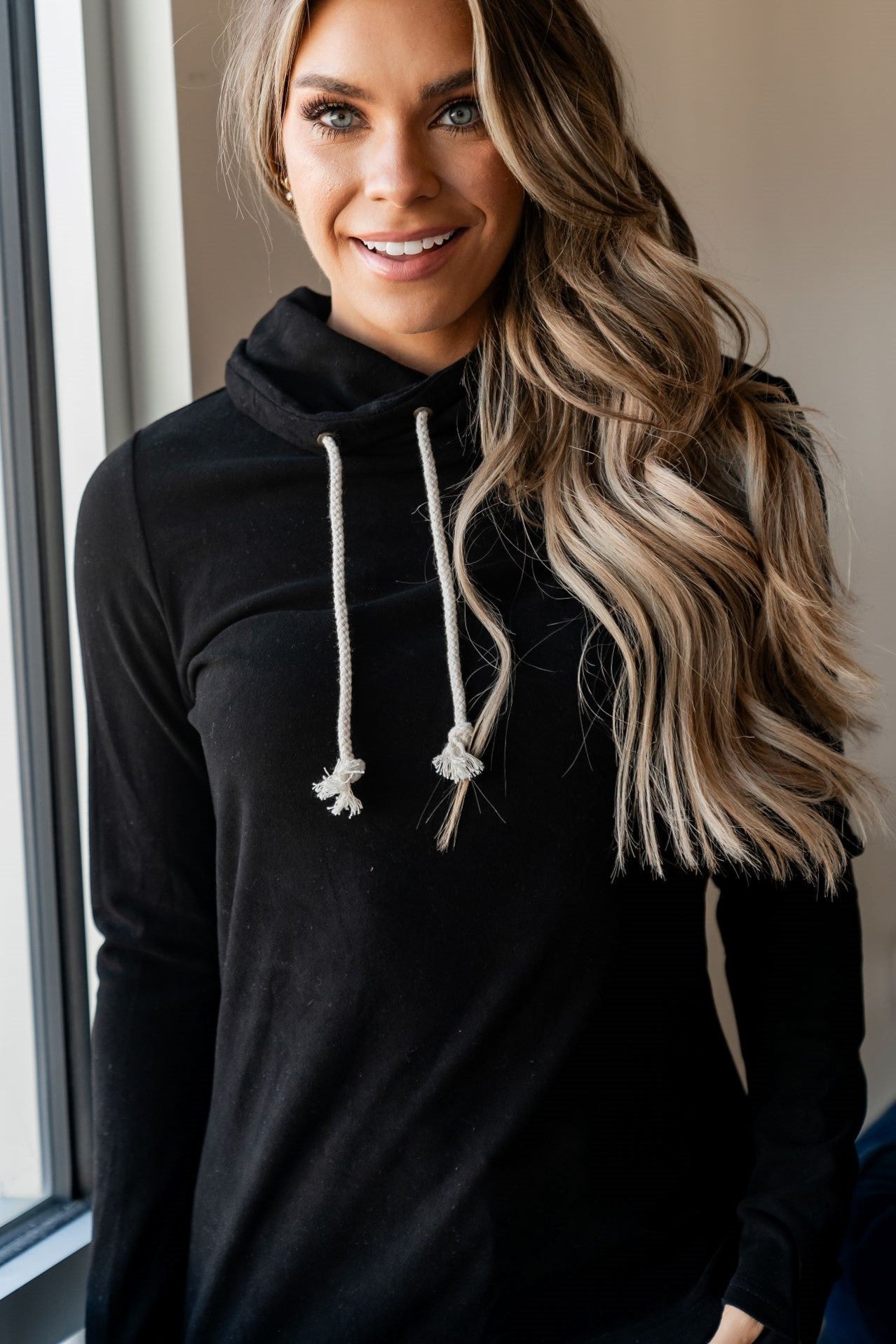 ONLINE ONLY! Ampersand Avenue Performance Fleece CowlNeck Sweatshirt - Poppy Seed