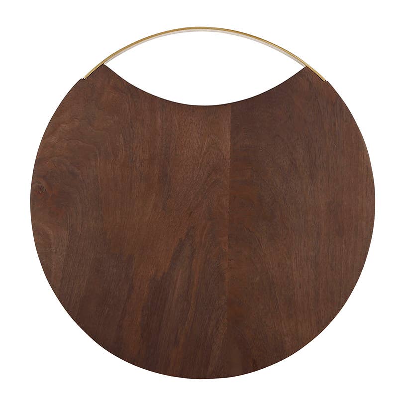 Wood and Brass Board - 12" Dia.