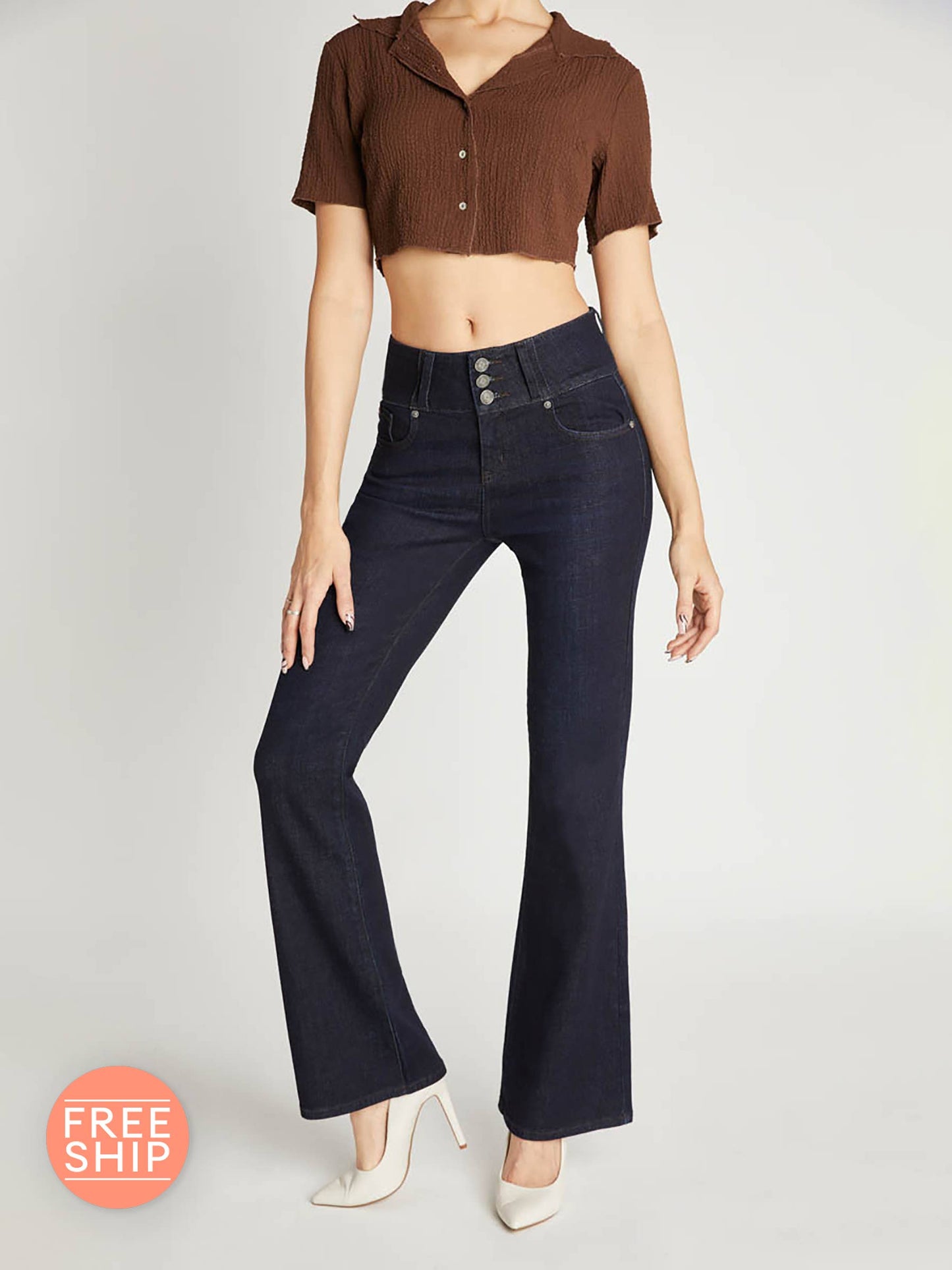 EJ Super High Rise Bootcut with 3-Button Wide Waist