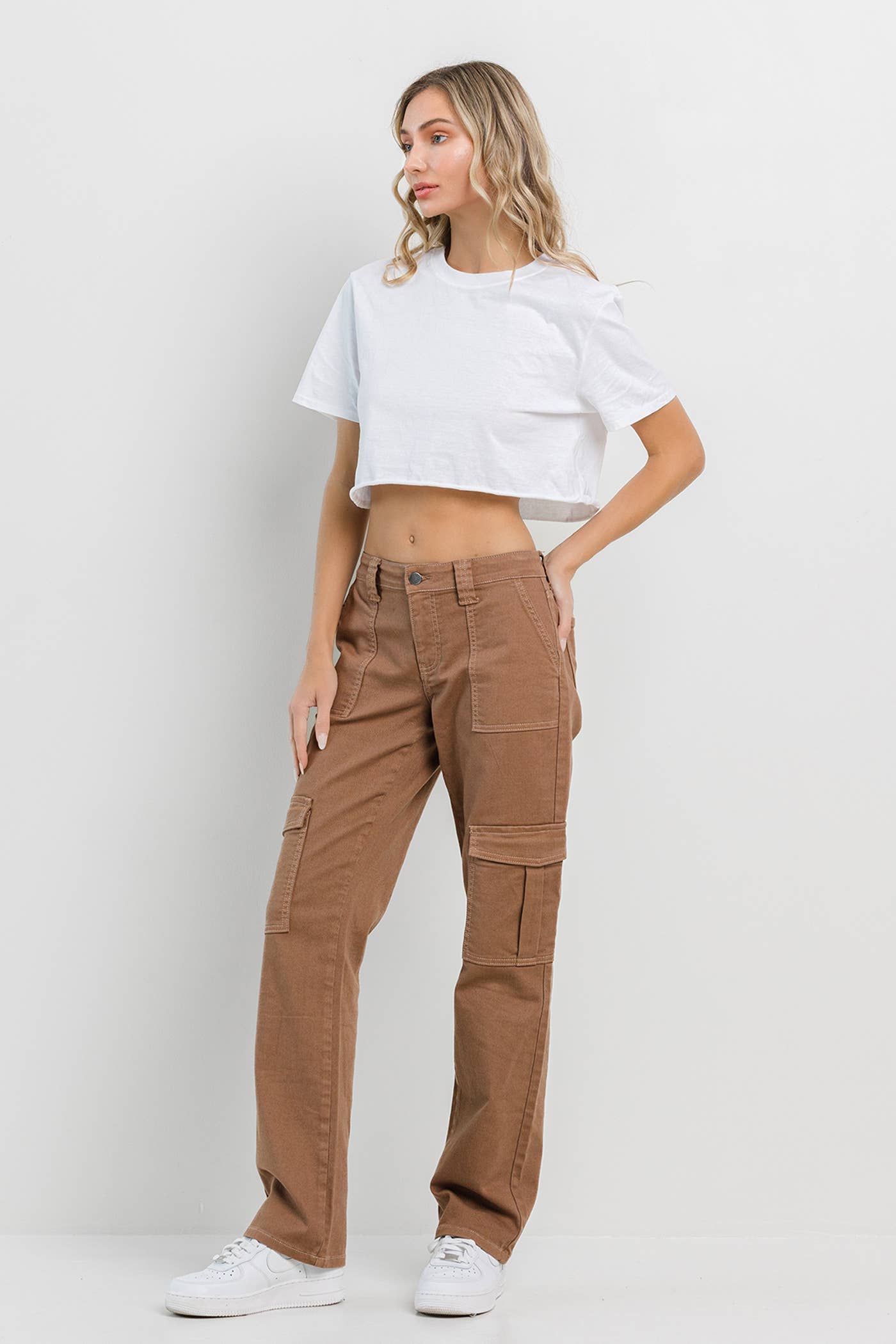 Jelly Jeans - Taupe Straight Cargo Pants: Taupe in Straight leg