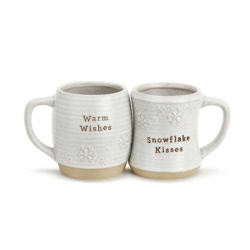 DEMDACO - Snowflake Kisses Cuddle Mugs - Set of 2