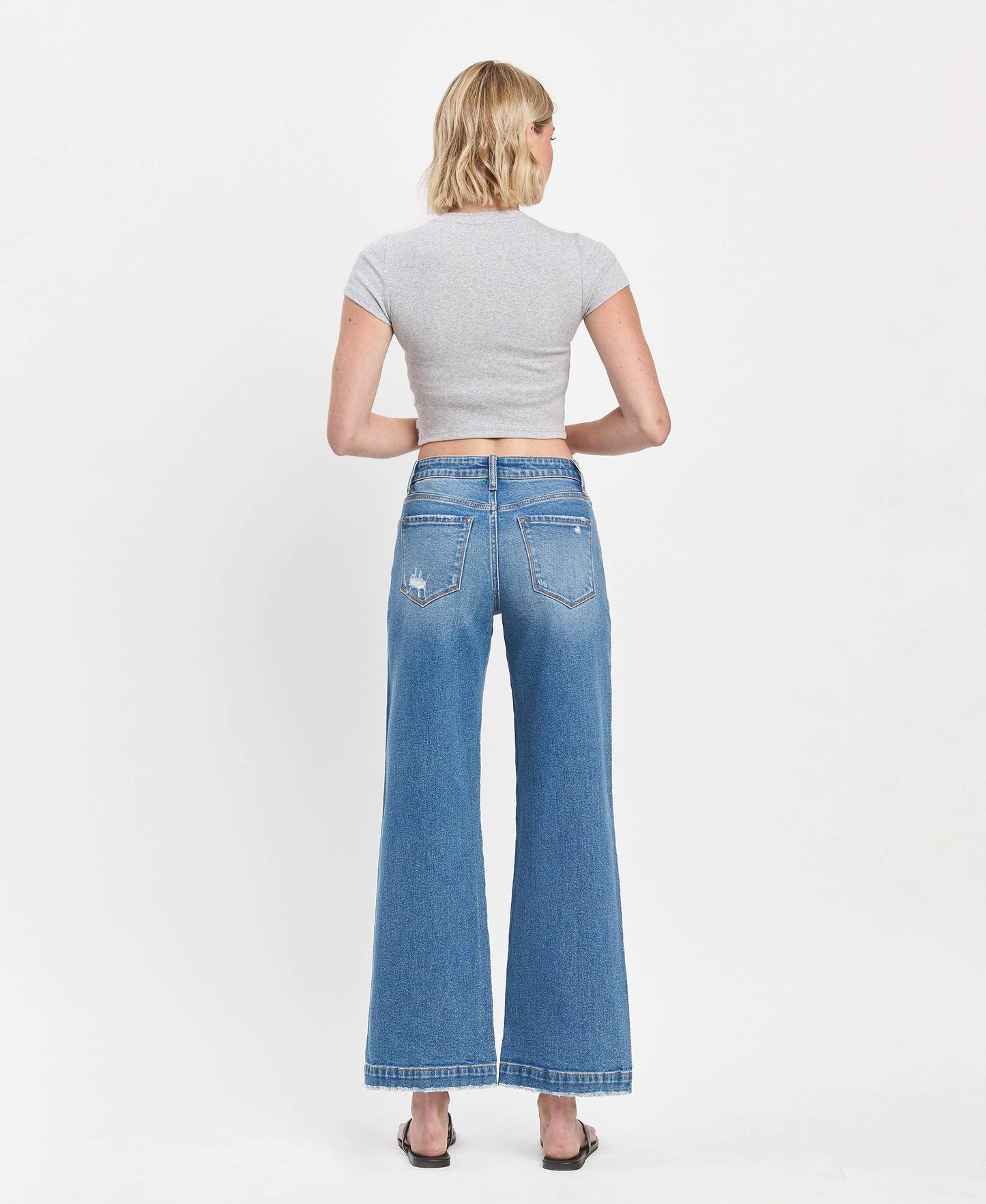 Lovervet by VERVET - HIGH RISE TROUSER WIDE JEANS IMPROVE