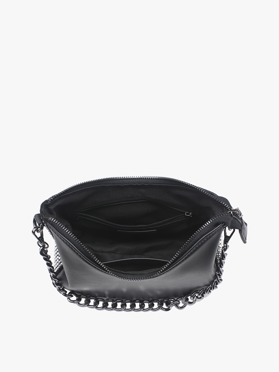 Jen & Co. Grommet Detailed Shoulder Bag: Black