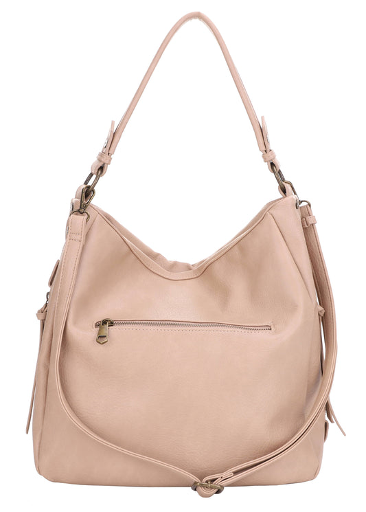 Liz Soto Handbags - Madison Hobo with detachable wristlet: Almond