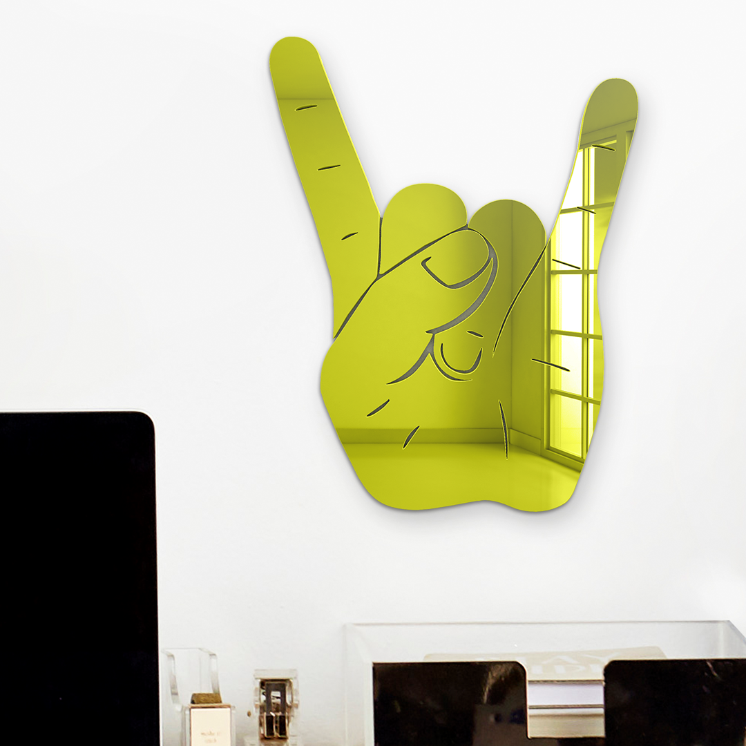 Rock On Hand Silhouette Mirror