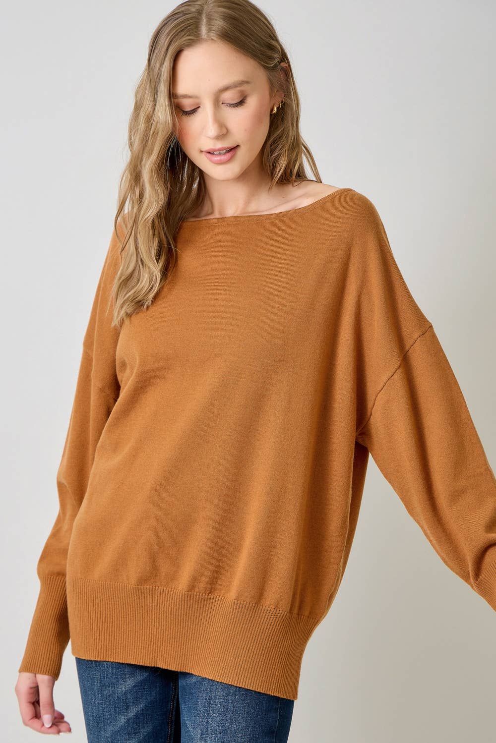 Mystree - Off Shoulder Sweater Top In Ivory