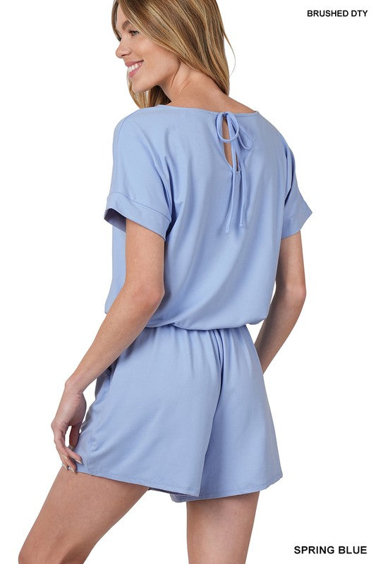 ONLINE ONLY! Brushed DTY Romper with Pockets