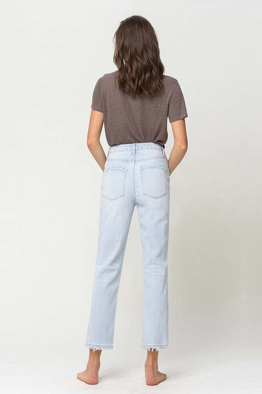 ONLINE ONLY! Super High Rise Distressed Crop Straight Jeans