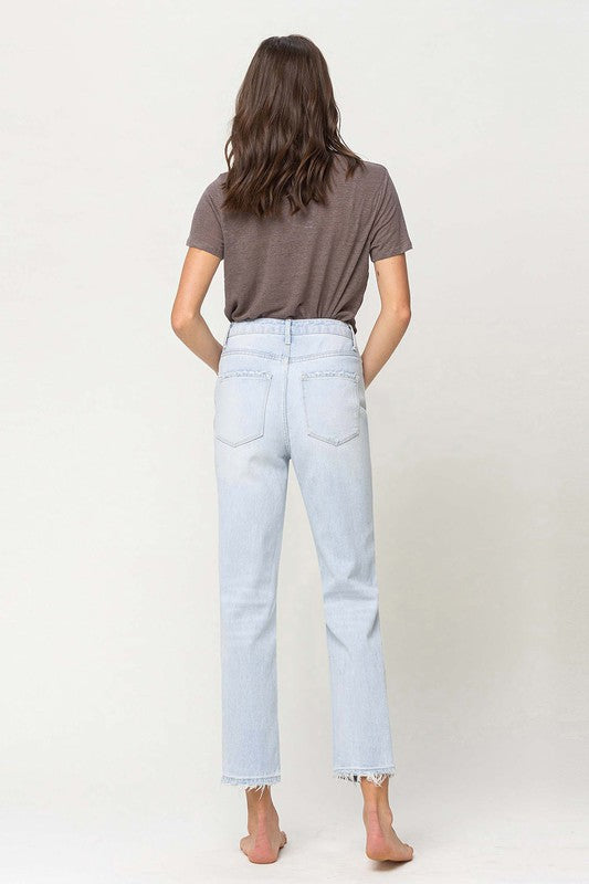 ONLINE ONLY! Super High Rise Distressed Crop Straight Jeans