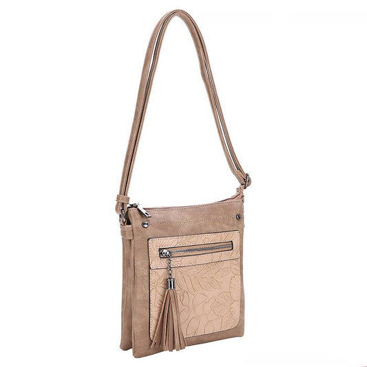 Liz Soto Handbags - Sara cross-body: Almond / Vegan leather / Cross body