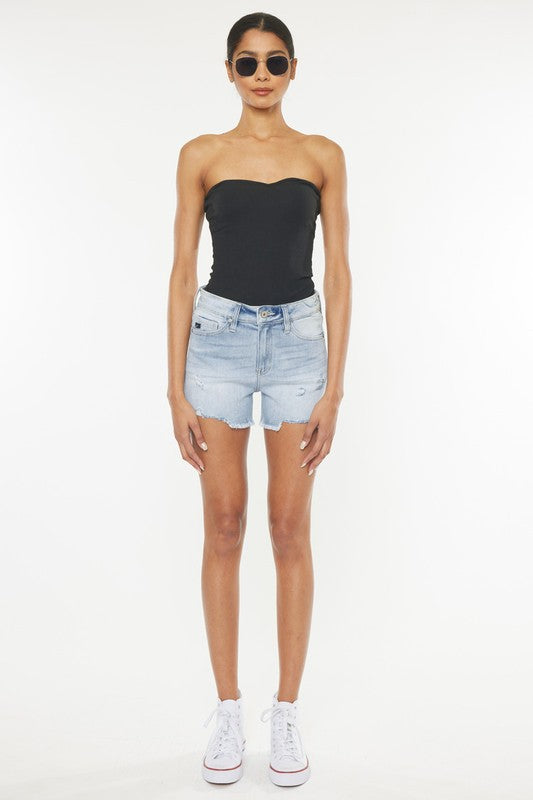 ONLINE ONLY!  High Rise Denim Shorts by Kan Can