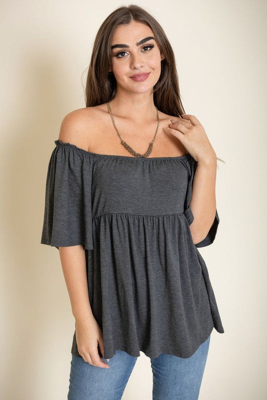 ONLINE ONLY! Solid Square Neck Babydoll Tunic