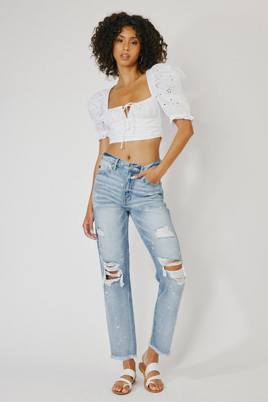 ONLINE ONLY! High Rise Slim Straight Jeans