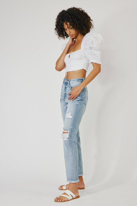 ONLINE ONLY! High Rise Slim Straight Jeans