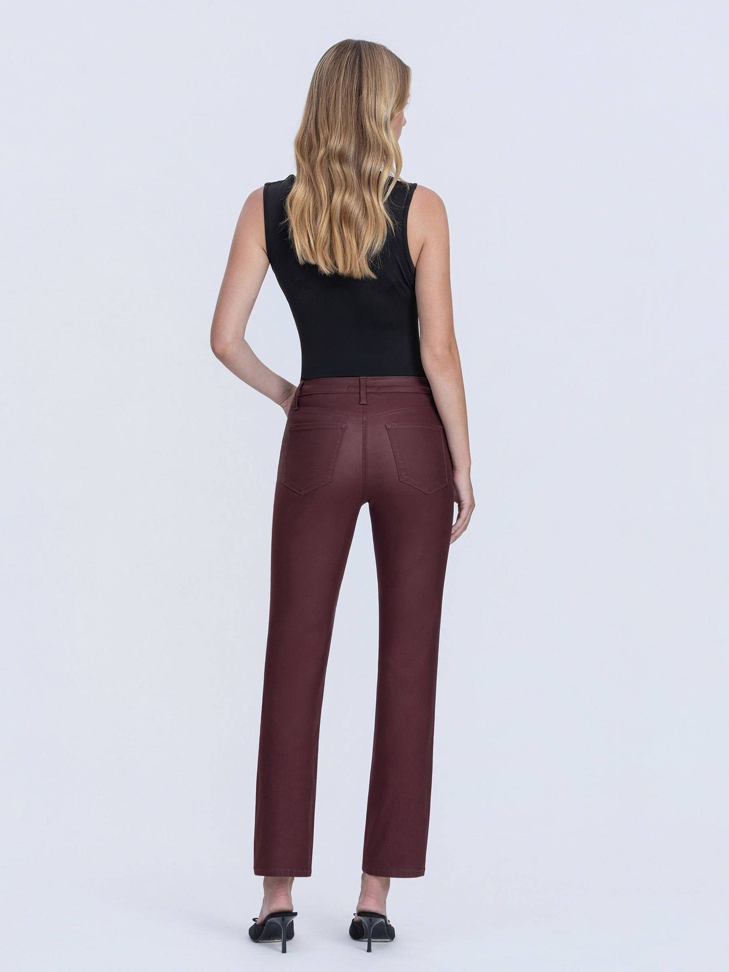 VERVET by FLYING MONKEY - HIGH RISE WINE COLOR SLIM STRAIGHT JEANS