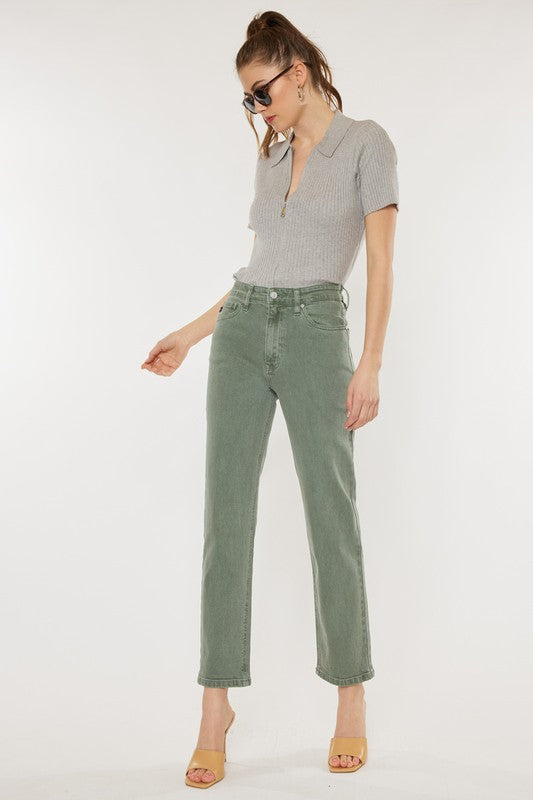 ONLINE ONLY! Kan Can Ultra High Rise 90's Olive Straight