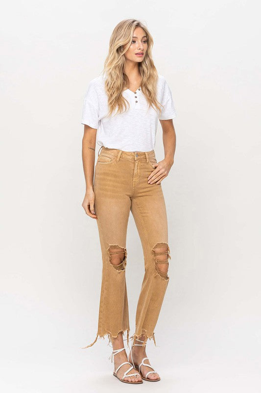 ONLINE ONLY! Vintage High Rise Distressed Flare Jeans