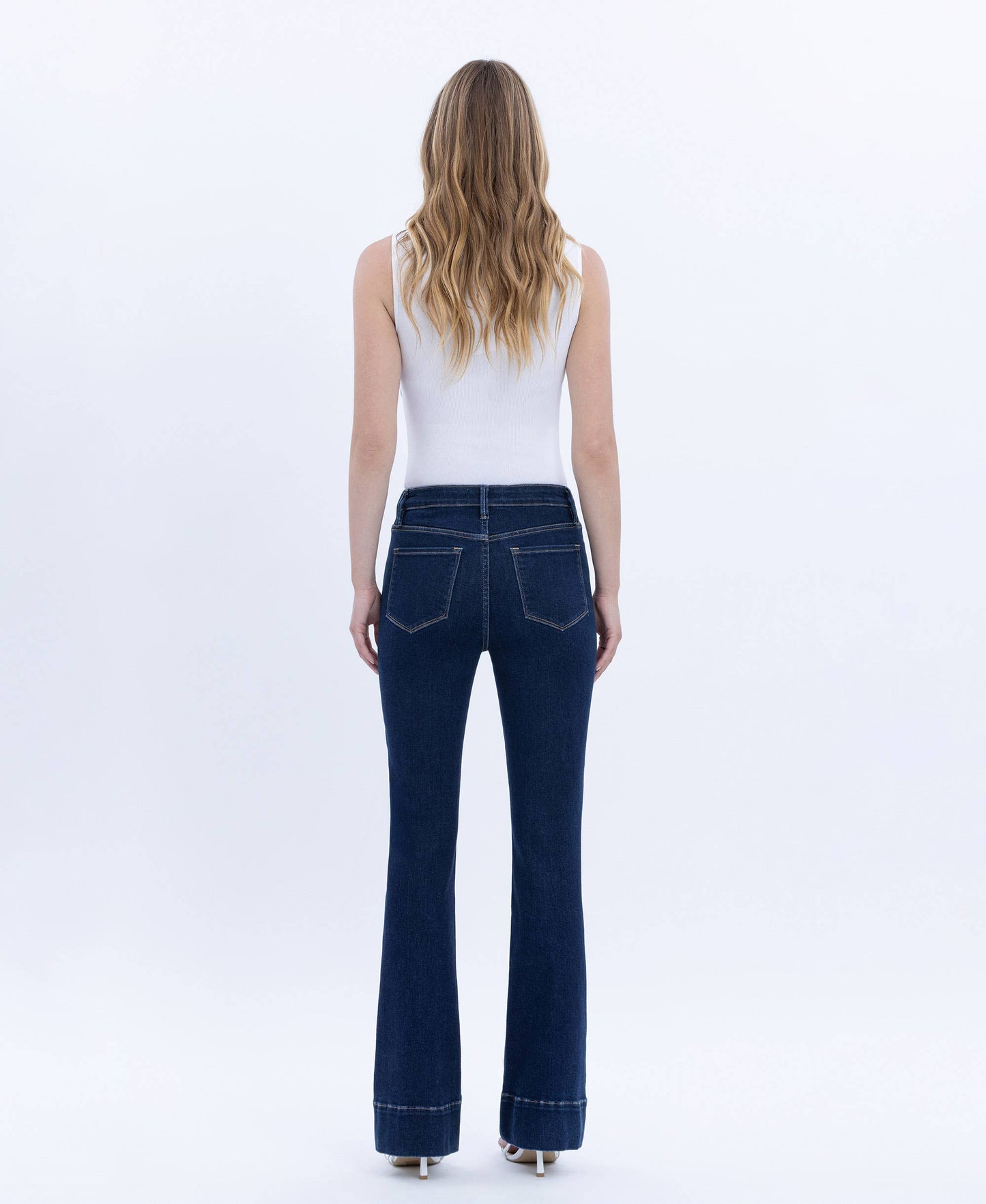 VERVET by FLYING MONKEY - HIGH RISE PIN TUCK TROUSER HEM
