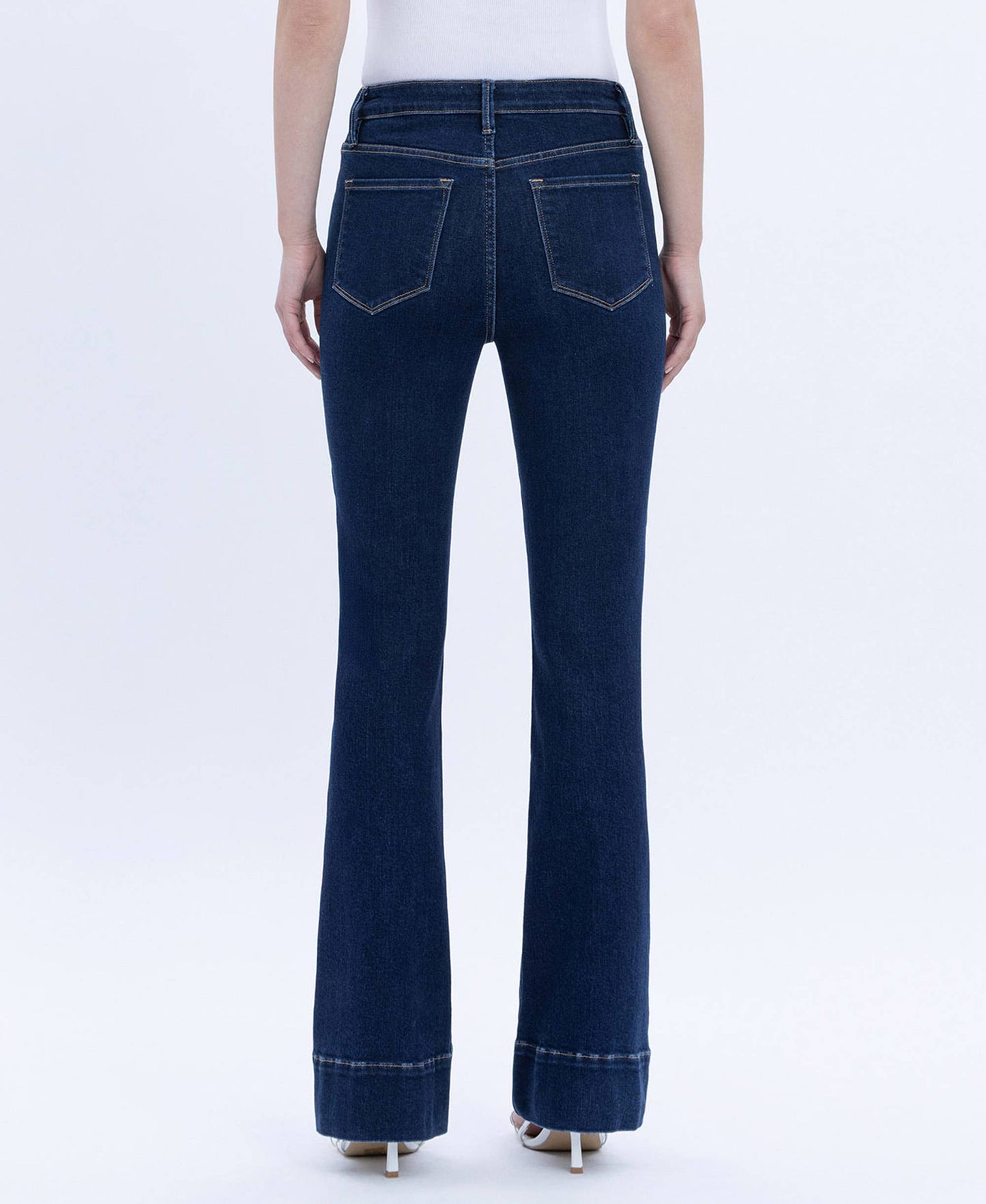 VERVET by FLYING MONKEY - HIGH RISE PIN TUCK TROUSER HEM