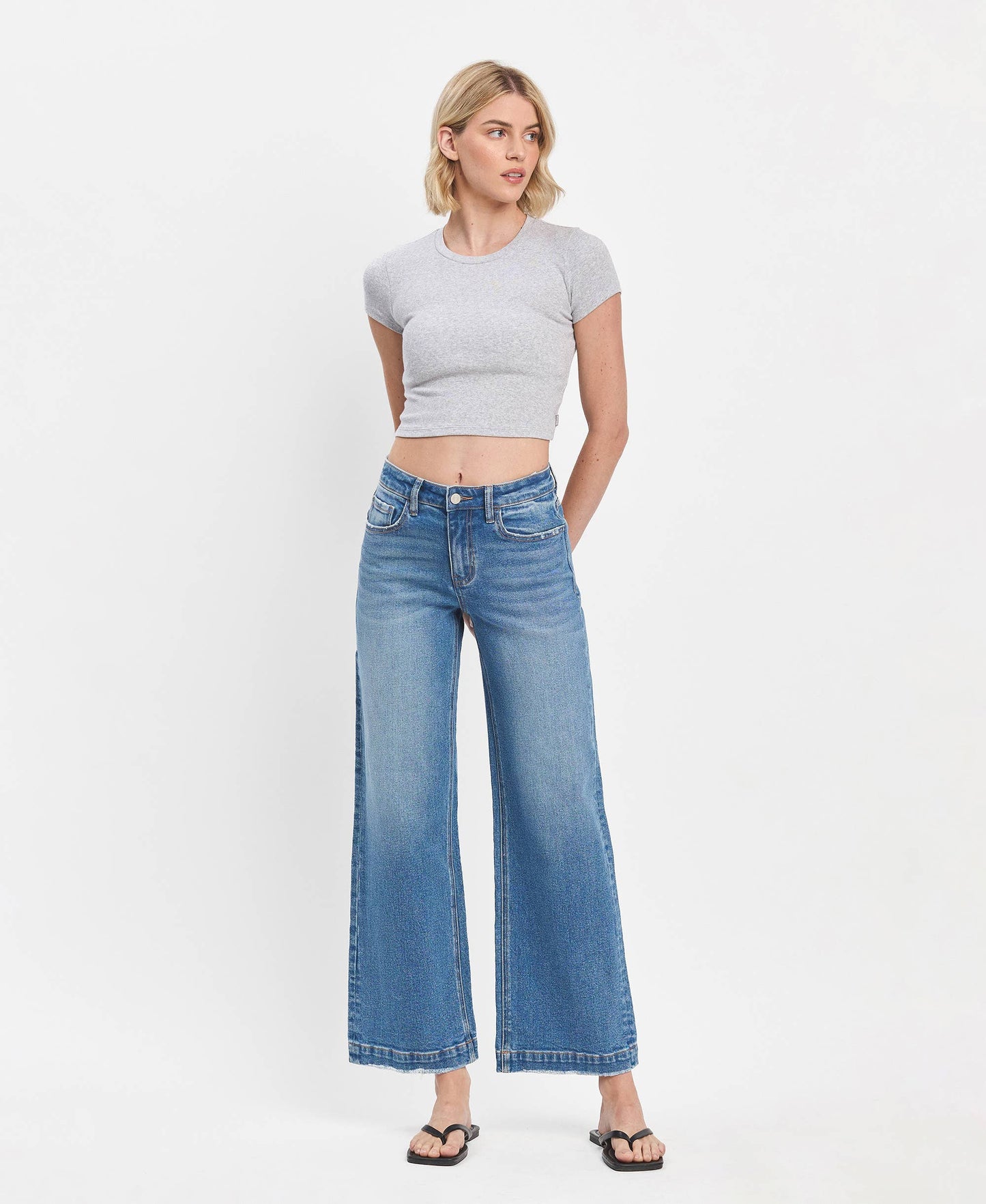 Lovervet by VERVET - HIGH RISE TROUSER WIDE JEANS IMPROVE