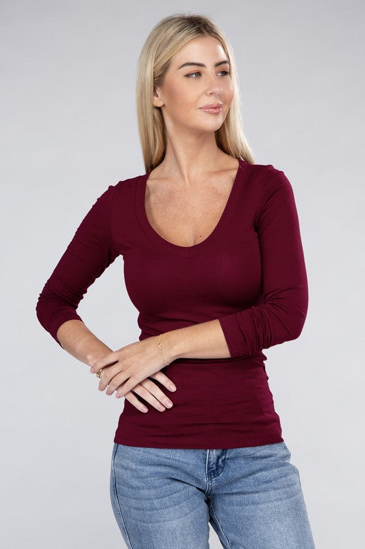 ONLINE ONLY! Essential V-Neck Long Sleeve T-Shirt