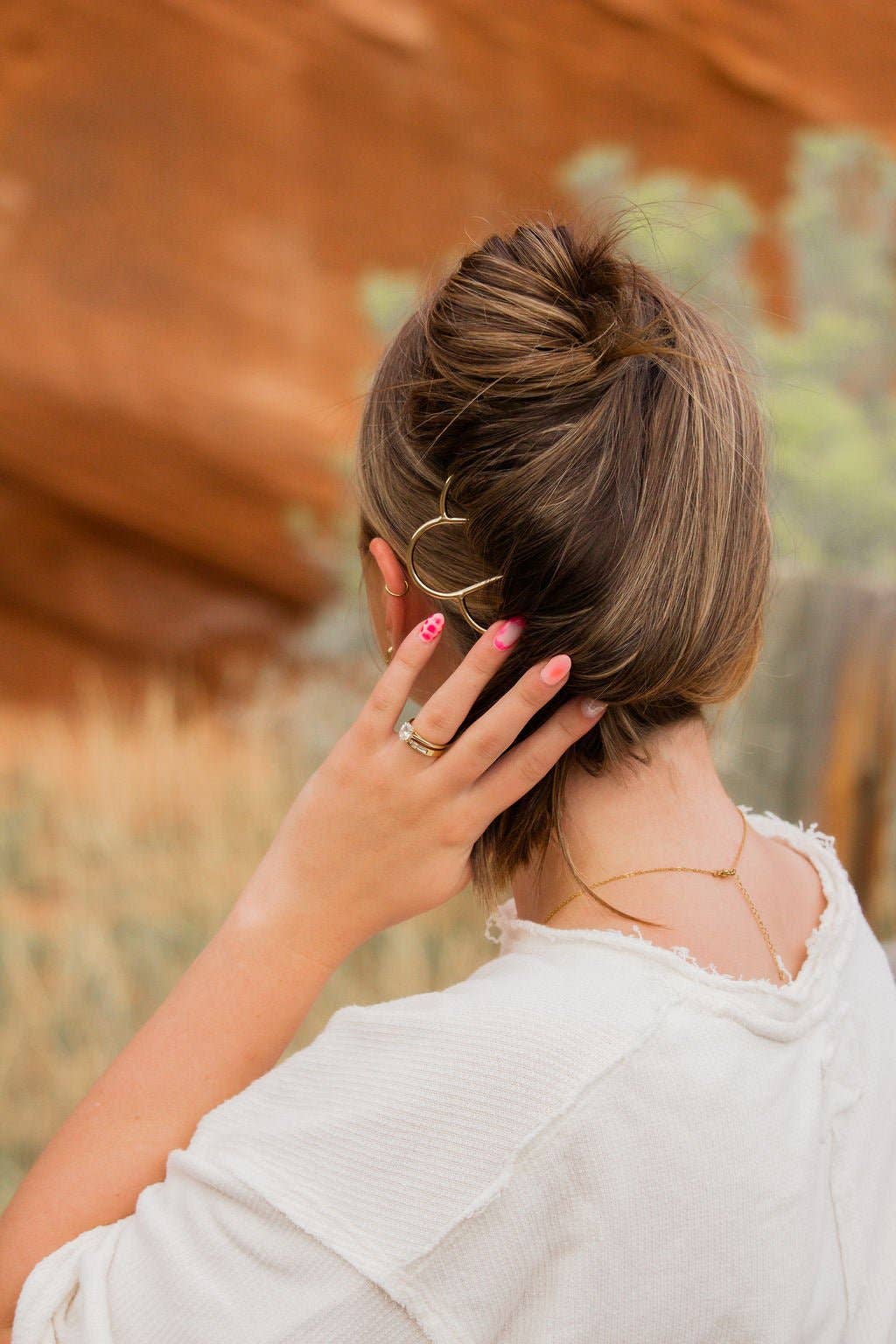 Golden Scalloped Hair Fork