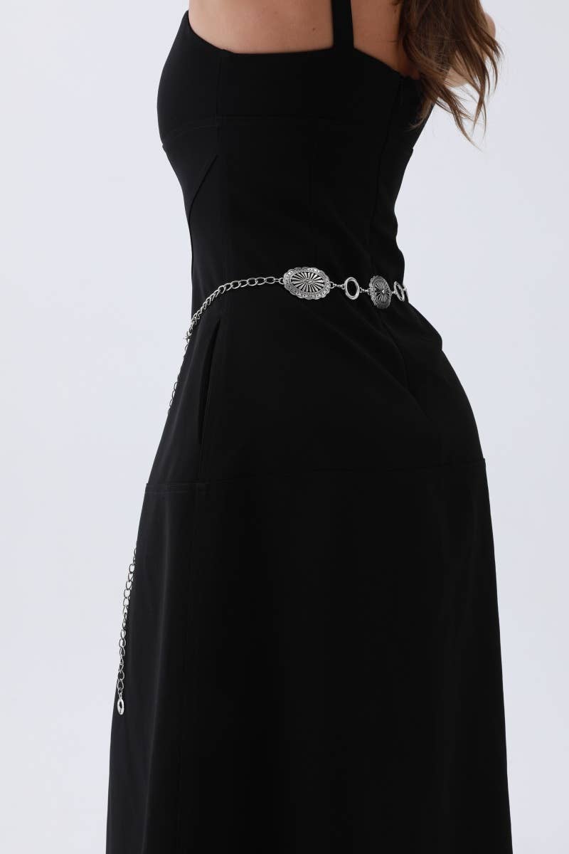 Leto Accessories - Western Chain Belt – Interlocking Oval & O-Ring Design: Autique Gold