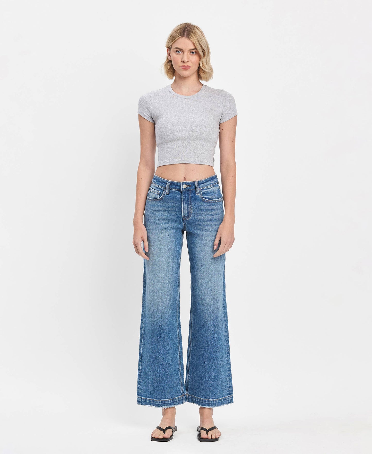 Lovervet by VERVET - HIGH RISE TROUSER WIDE JEANS IMPROVE