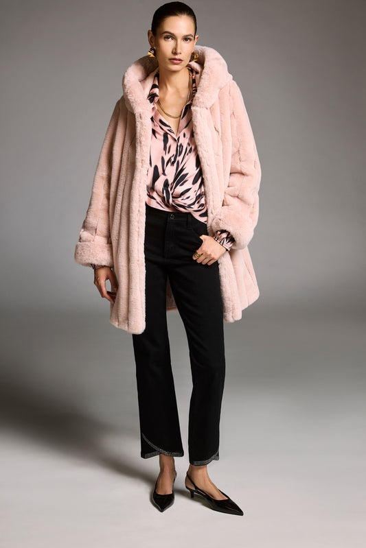 Recycled Satin Animal Print Draped Top