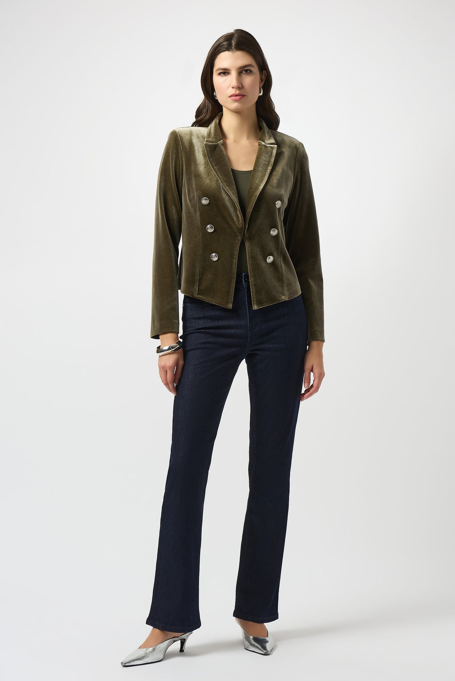 Joseph Ribkoff Velvet Knit Fitted Blazer