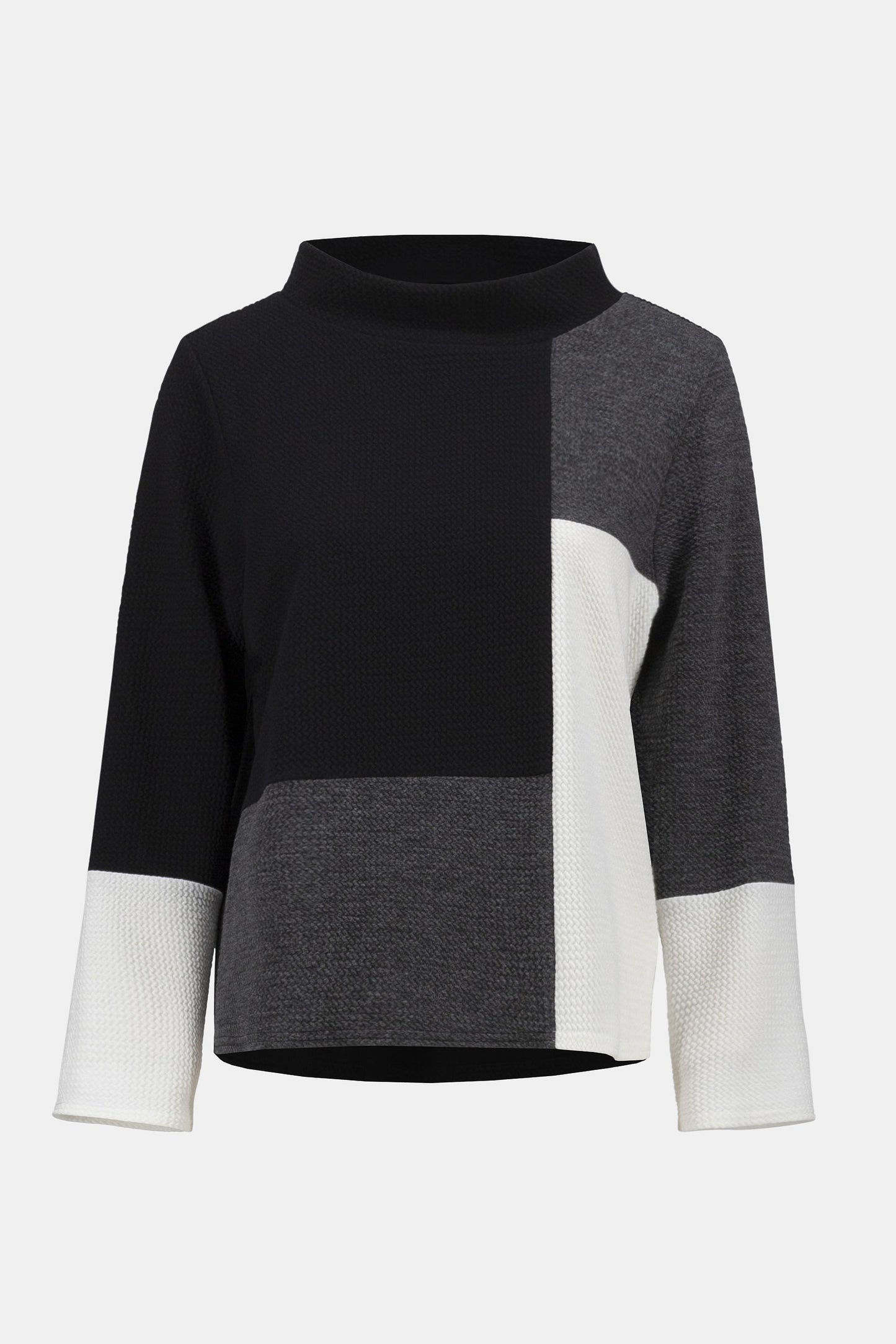 Jacquard Knit Colour-Block Boxy Top