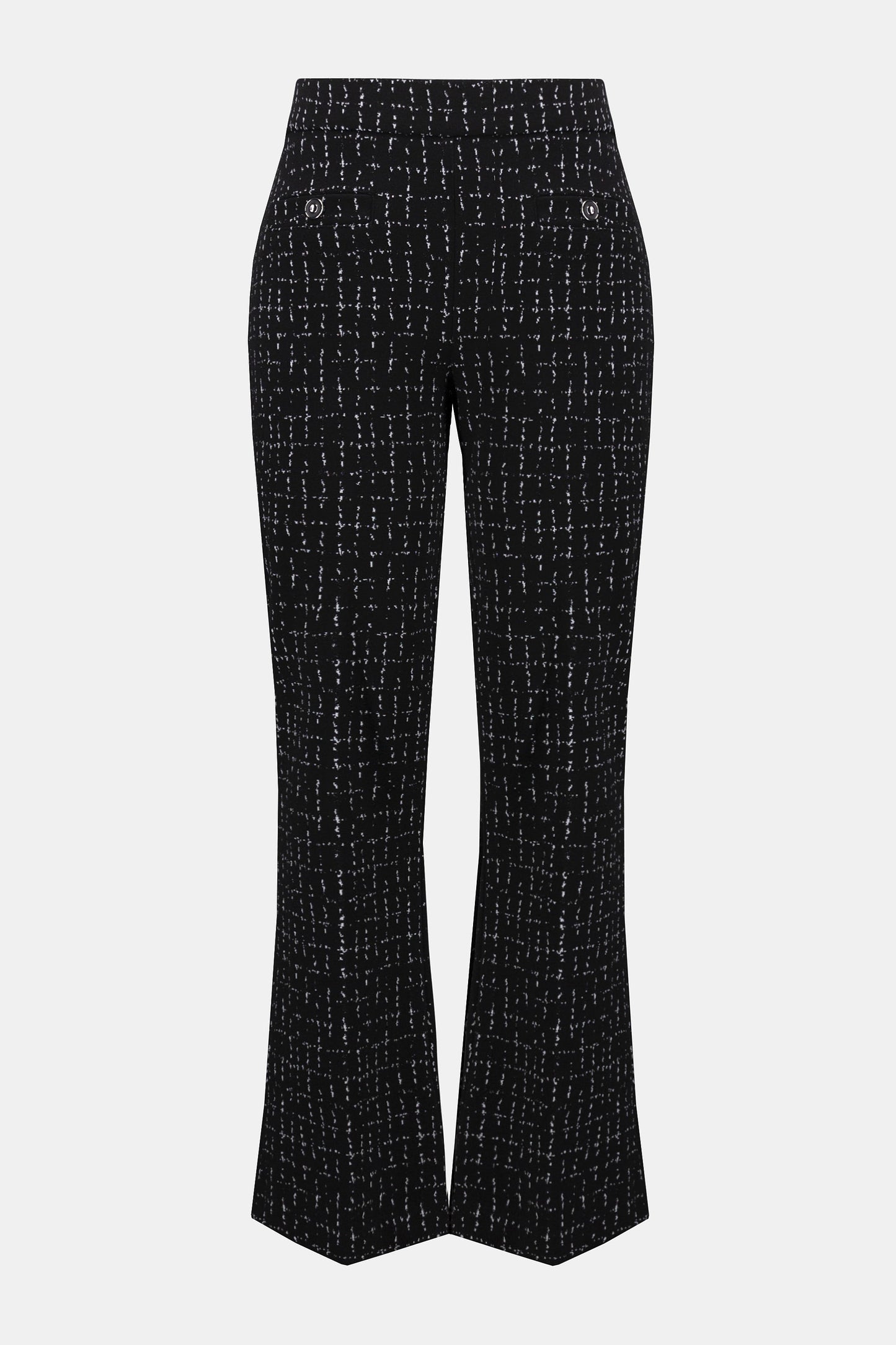 Jacquard Checkered Print Flared Pants