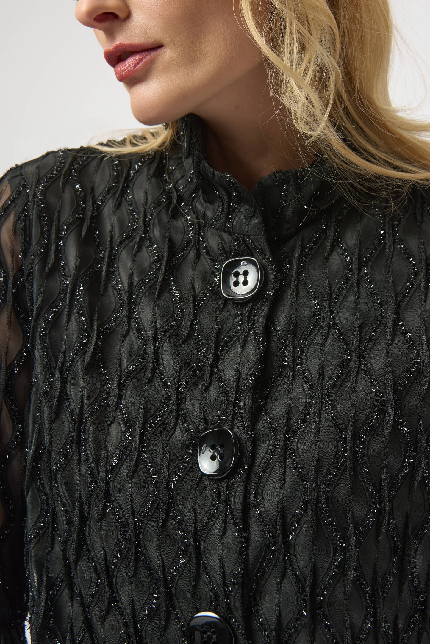 Joseph Ribkoff Lurex Cascade Trapeze Jacket