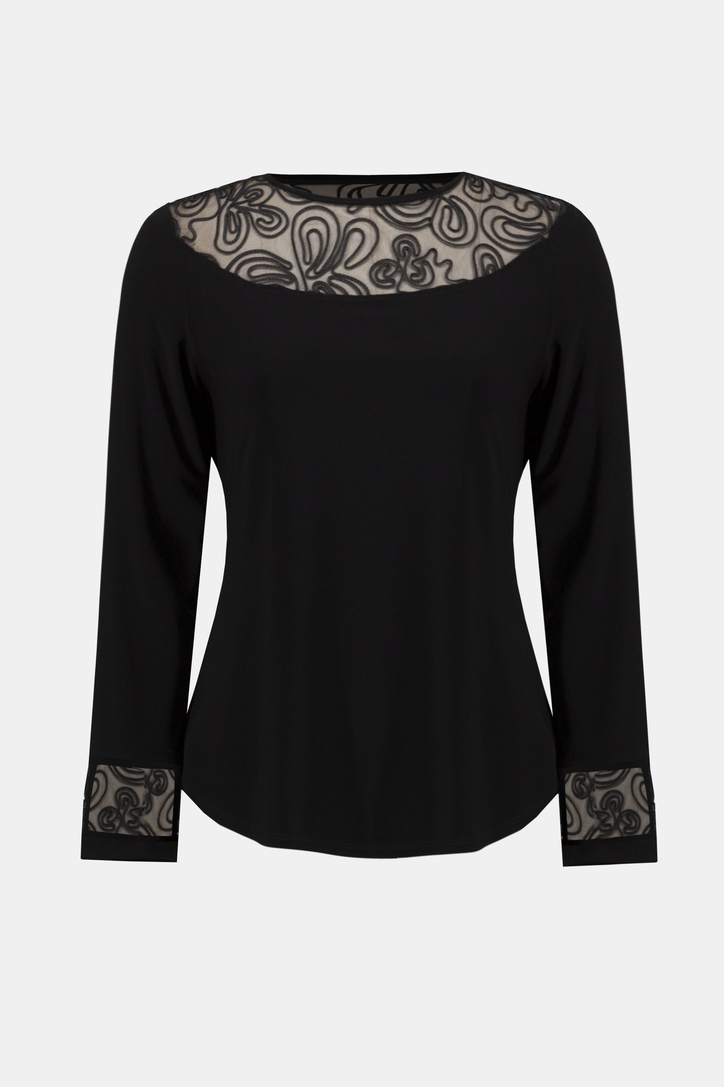 Joseph Ribkoff Silky Knit & Soutache Mesh Fitted Tunic