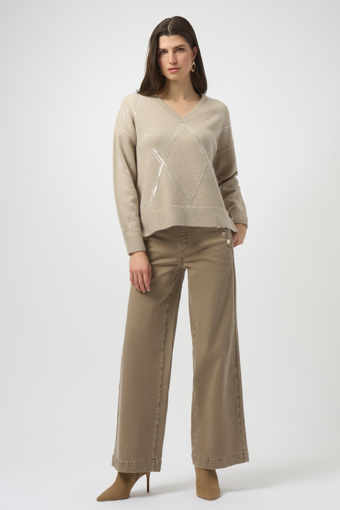 Classic Wide Leg Pull-On Jeans in Fawn