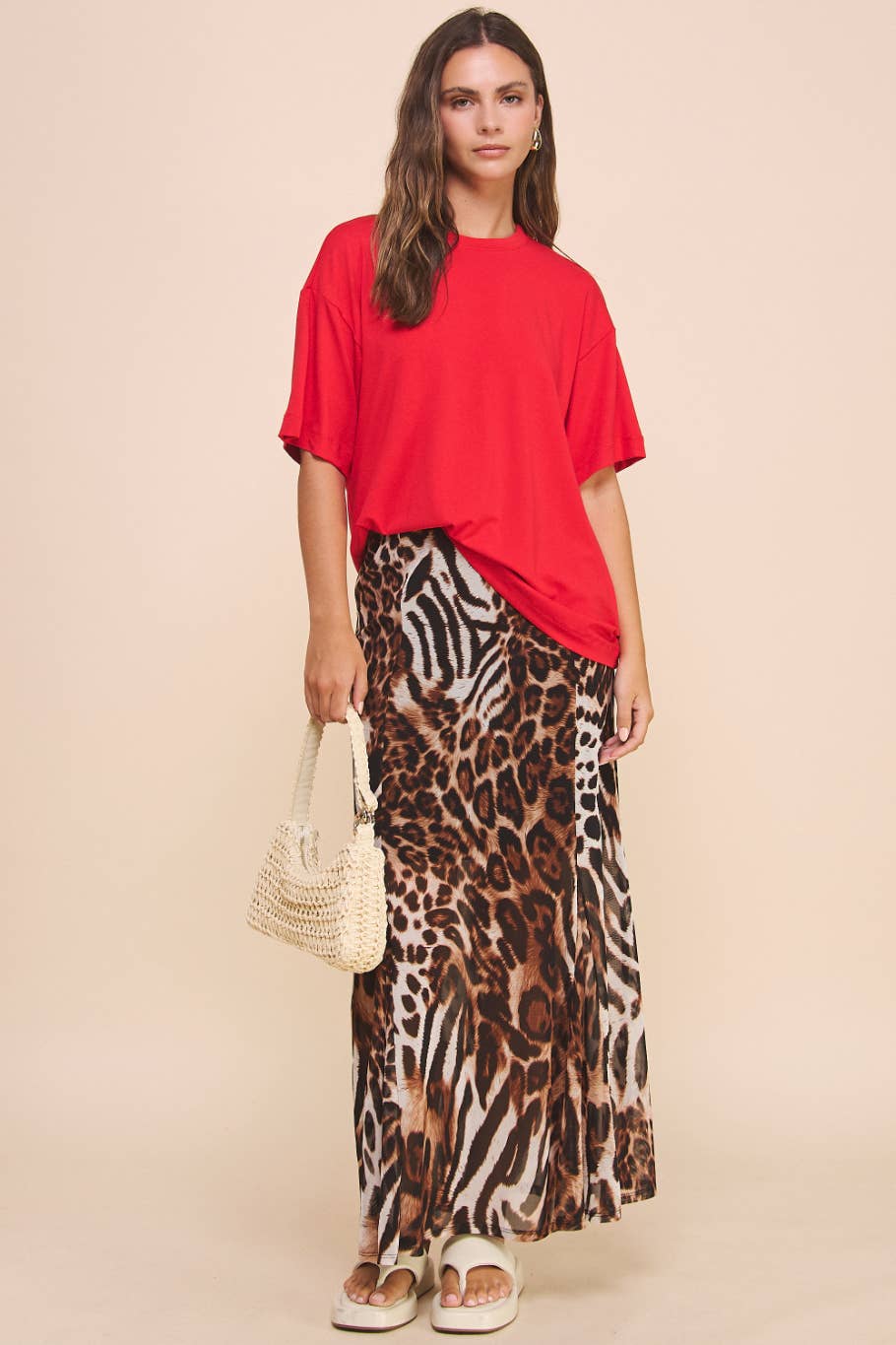 Senara Maxi Skirt Animal Print: Animal Print